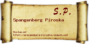 Spangenberg Piroska névjegykártya